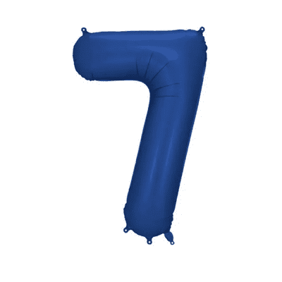 Satin Navy Number 7 Balloon - 34