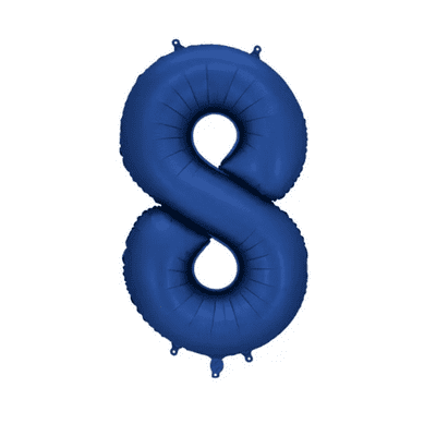 Satin Navy Number 8 Balloon - 34