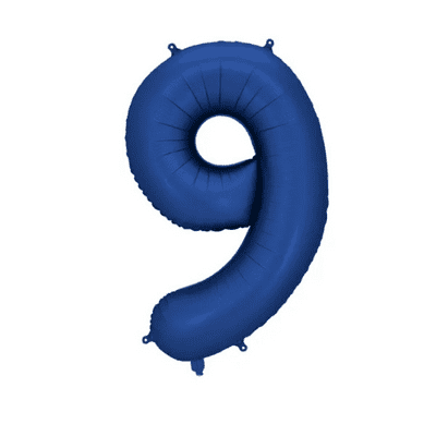 Satin Navy Number 9 Balloon - 34