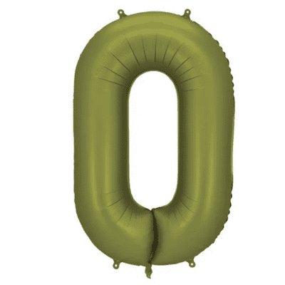 Satin Olive Number 0 Balloon - 34