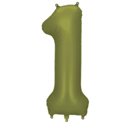 Satin Olive Number 1 Balloon - 34