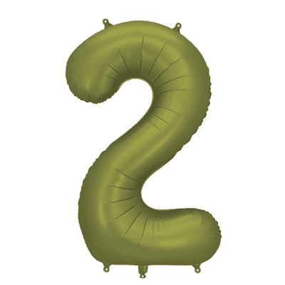 Satin Olive Number 2 Balloon - 34