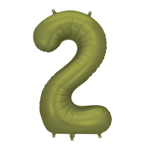 Satin Olive Number 2 Balloon - 34