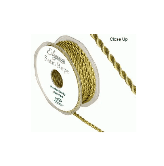 Gold Eleganza Satin Rope Ribbon 4.5mm x 10m