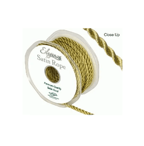 Gold Eleganza Satin Rope Ribbon 5.5mm x 10m
