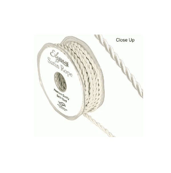 Ivory Eleganza Satin Rope Ribbon 4.5mm x 10m