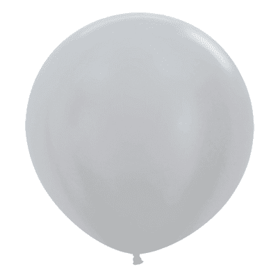 Satin Silver 24 inch Balloons - Sempertex 24