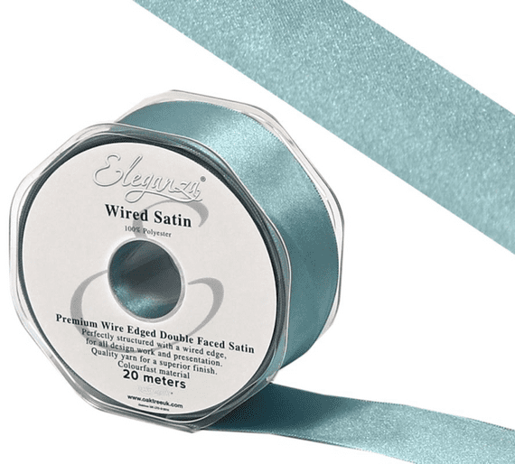 Sea Breeze Wired Edge Double Faced Satin Ribbon 38mm x 20m | Wholesale