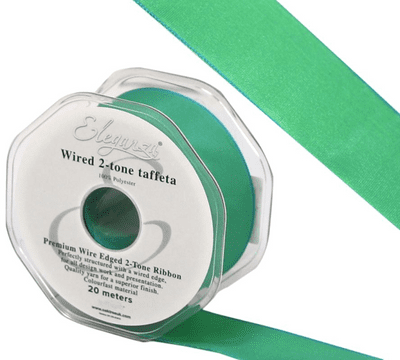 Sea Green Wired Edge Taffeta Ribbon 38mm x 20m (Eleganza) 1pc