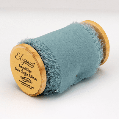 Seafoam Frayed Edge Chiffon Ribbon 50mm x 5m (Eleganza) 1pc