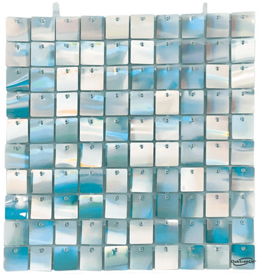 Sequin Wall Panel - Iridescent Blue (100 Squares) 30cm x 30cm