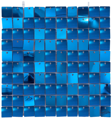 Sequin Wall Panel - Metallic Blue (100 Squares) 30cm x 30cm
