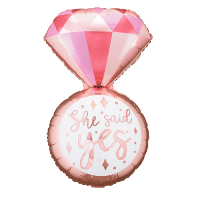 She Said Yes Ring Large Foil Balloon 1pc (PartyDeco 37