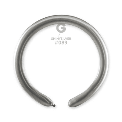 Shiny Silver 2 inch Modelling Balloons - Gemar 260Q Balloons 50pcs