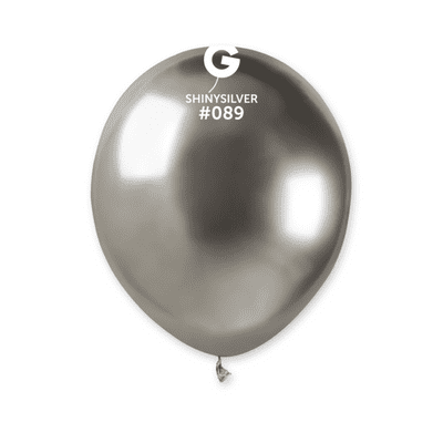 Shiny Silver 5 inch Balloons - Gemar 5
