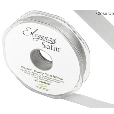 Silver Double Faced Satin Ribbon 15mm x 20m (Eleganza) 1pc