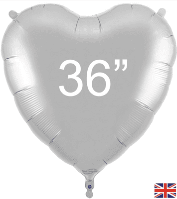 Silver Heart Foil Balloon (36