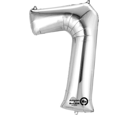 Silver Number 7 Mini-Foil Balloon (16
