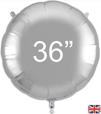 Silver Round Foil Balloon (36