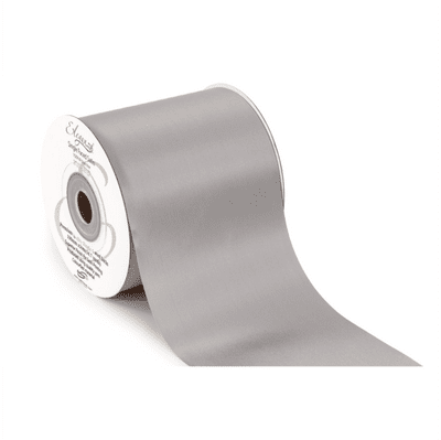 Silver Single Faced Sash Ribbon 100mm x  50m (Eleganza) 1pc