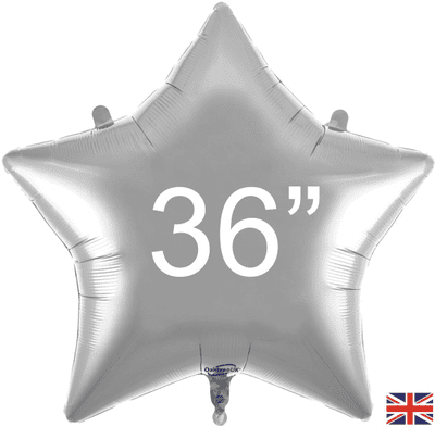 Silver Star Foil Balloon (36
