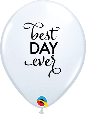 Simply Best Day Ever Balloons (White) - 11 Inch Balloons 25pcs