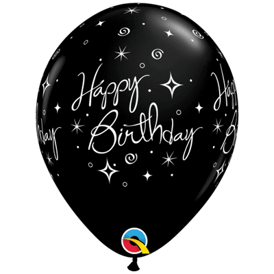 Sparkles Black 6pc - 11 Inch Balloons