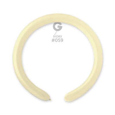 Standard Ivory 2 inch Modelling Balloons - Gemar 260Q Balloons 100pcs
