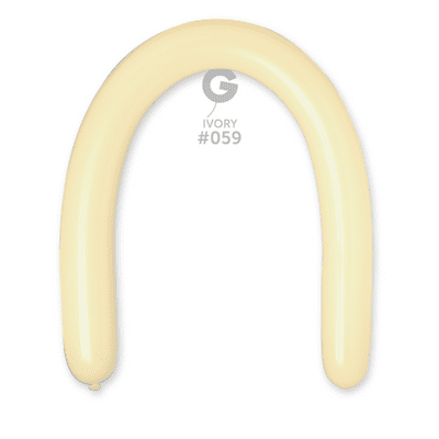 Standard Ivory 3 inch Modelling Balloons - Gemar 350Q Balloons 50pcs