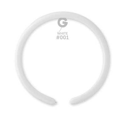 Standard White 1 inch Modelling Balloons - Gemar 160Q Balloons 100pcs
