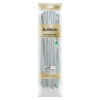 Standard White 260Q (Nozzle Up) - Kalisan Modelling Balloons 50pcs