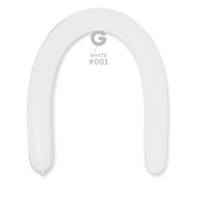 Standard White 3 inch Modelling Balloons - Gemar 350Q Balloons 50pcs