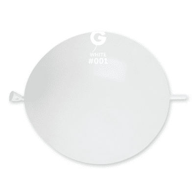 Standard White G-Link 13 inch Balloons - Gemar Balloons 50pcs