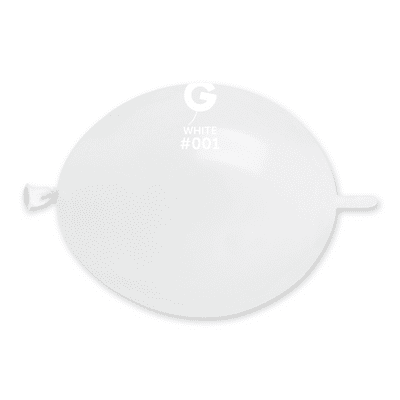 Standard White G-Link 6 inch Balloons - Gemar Balloons 100pcs
