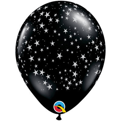 Stars-A-Round (Black) - 11 Inch Balloons 25pcs