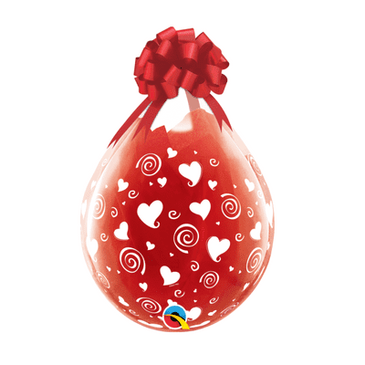 Swirling White Hearts - 18 Inch Stuffing Balloons 25pcs