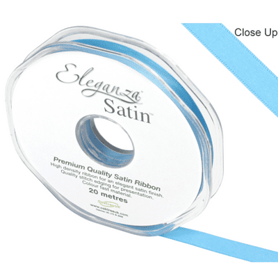 Turquoise Double Faced Satin Ribbon 10mm x 20m (Eleganza) 1pc
