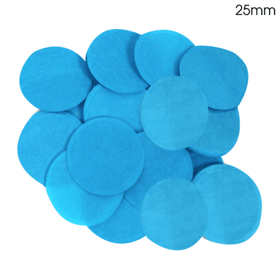 Turquoise Tissue Paper Confetti for Balloons | 25mm Round 100g Bag