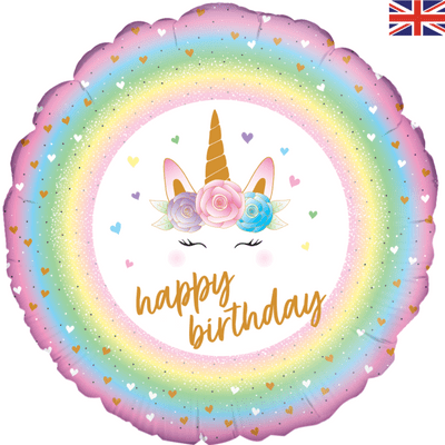 Unicorn Birthday Flowers Foil Balloon (18