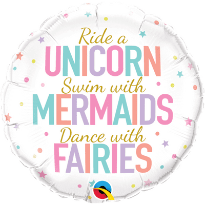 Unicorn Mermaids Fairies Foil Balloon (18