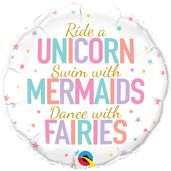 Unicorn Mermaids Fairies Foil Balloon | Free Delivery