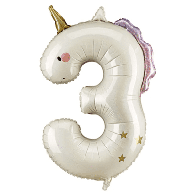 Unicorn Number 3 Balloon - 37
