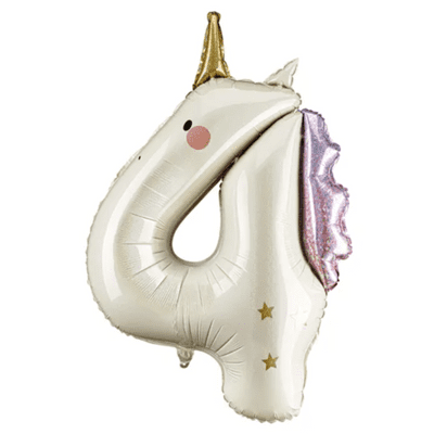 Unicorn Number 4 Balloon - 37