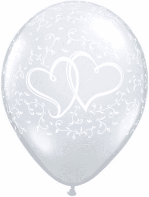 Wedding Balloons Entwined Hrts (Clear 50pc) - 11 Inch Balloons