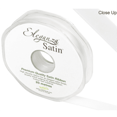 White Double Faced Satin Ribbon 15mm x 20m (Eleganza) 1pc