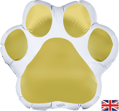 White Paw Print Foil Balloon 1pc (Oaktree 20