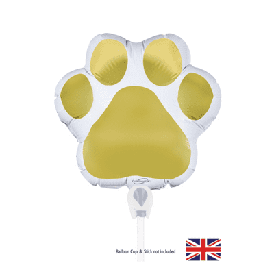 White Paw Print Foil Balloon (8