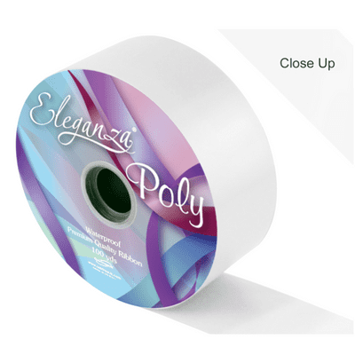 White Poly Ribbon 50mm x  91m (Eleganza) 1pc