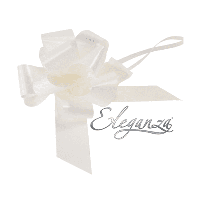 White Pull Bow 50mm Poly (Eleganza Pullbow) 20pc