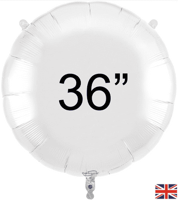 White Round Foil Balloon (36